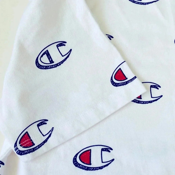 Champion White Printed Graphic Tee Size Small - Picture 5 of 8
